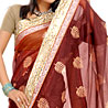 Black and Golden Block Print Saree