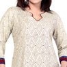 Cream Embroidered Kurti