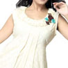 Rakhi Gifts to India, Cream Designer Kurti Rakhi Gifts to India, Cream Designer Kurti