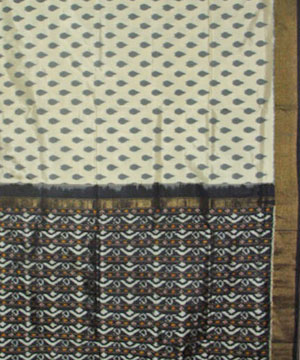 Cream Patola Silk Saree