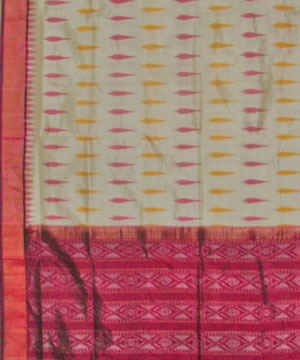 Cream Patola Silk Saree