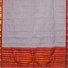 Grey and Maroon Color Cotton Gadwal Saree