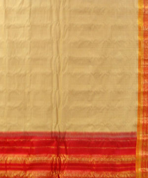 Chickoo and Maroon Color Cotton Gadwal Saree