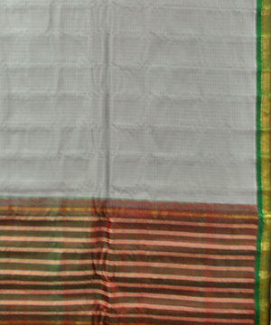 Grey Color Cotton Gadwal Saree