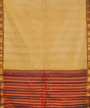 Gold Color Cotton Gadwal Saree