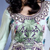 Fawn & Purple Cotton Unstitched Churidaar Kameez