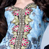 Blue & Black Cotton Unstitched Churidaar Kameez