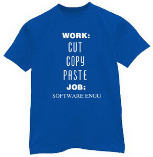 Cut Copy Paste - Slogan Printed T - shirt for Men