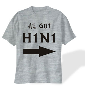H1N1 - Slogan Printed T - shirt for Men