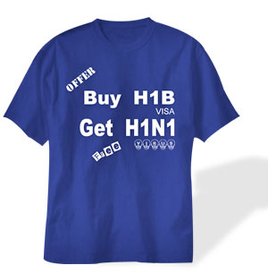 H1B Visa - Slogan Printed T - shirt for Men