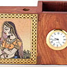 Real Gem Stone Pen Holder with watch