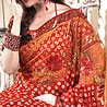 Gold Print Georgette Saree