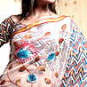 Geometrics Print Crepe Saree
