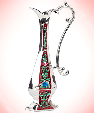 Delicately Carved Silver Plated Flower Vase