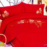 Cotton Satin 4 pieces Embroidered Bedsheet Set