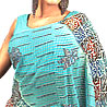Printed Sky Blue Georgette Saree