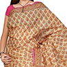 Hand block printed pure Cotton Saree