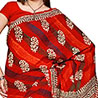 Hand block printed pure Cotton Saree