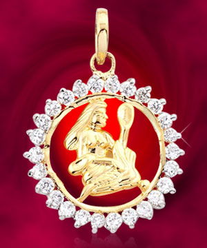 Virgo Silver Pendant with American Diamonds