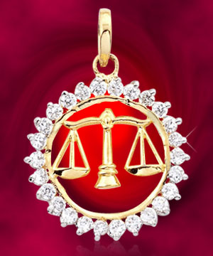 Libra Silver Pendant with American Diamonds