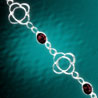 Delicate Silver Bracelet With Finely Cut Garnet