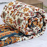 Cotton Stuffed Premium Jaipuri Razai with Hand Block Gold Print