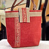 Handcrafted Red Color Bag of Recycled Jute
