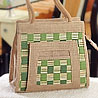 Elegant Handcrafted Cane Design Bag of Recycled Jute