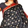 Silk Saree with Gold Print and Brocade Border Pallu