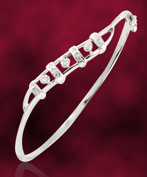 Silver Plated Handcrafted Bracelet with American Diamonds