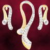 Pendant Set with Pair of Earrings In American Diamonds