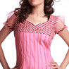 Fashionable Pink Net Kurta with Velvet Embroidery