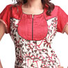 Off-White Red Embroidered Cotton Kurta