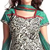 Bright Block Printed Suit with Thread Embroidery