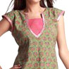 Cotton Suit with Block Print & Laces