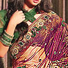 Stylish Dual Tone Rainbow Saree