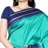 Sober Temple Border Blue Saree