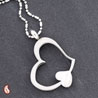 Alloy Steel Silver Polish Heart Pendant
