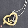 Dual Tone CZ Heart Pendant