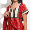 Carmine Red Chanderi Silk Churidaar Suit