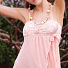 Two Piece Mesh and Lace Trim Wrap Babydoll