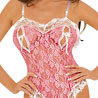 Pee-ka-boo Ruffle Trim Lace Teddy