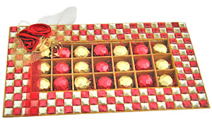 Diamond Sugar Free Chocos in Red and Gold Checker Board