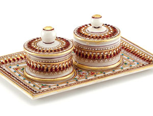 Gold Embossed Tray with 2 Utility Containers
