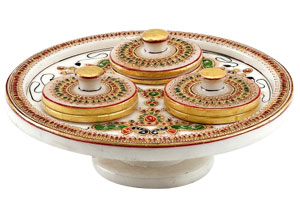 Gold Embossed Revolving Tray Set
