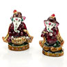 Hand-Painted Enameled Metal Ganapati Musician Set