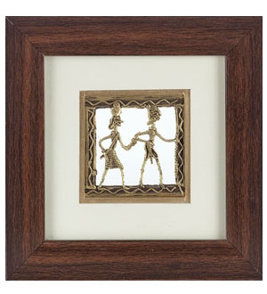Handcrafted Tribal Metal Craft with Rosewood Frame