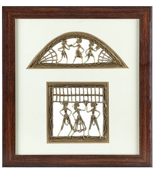 Handcrafted Tribal Metal Craft with Rosewood Frame
