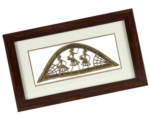 Handcrafted Tribal Metal Craft with Rosewood Frame