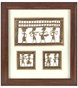 Handcrafted Tribal Metal Craft with Rosewood Frame
